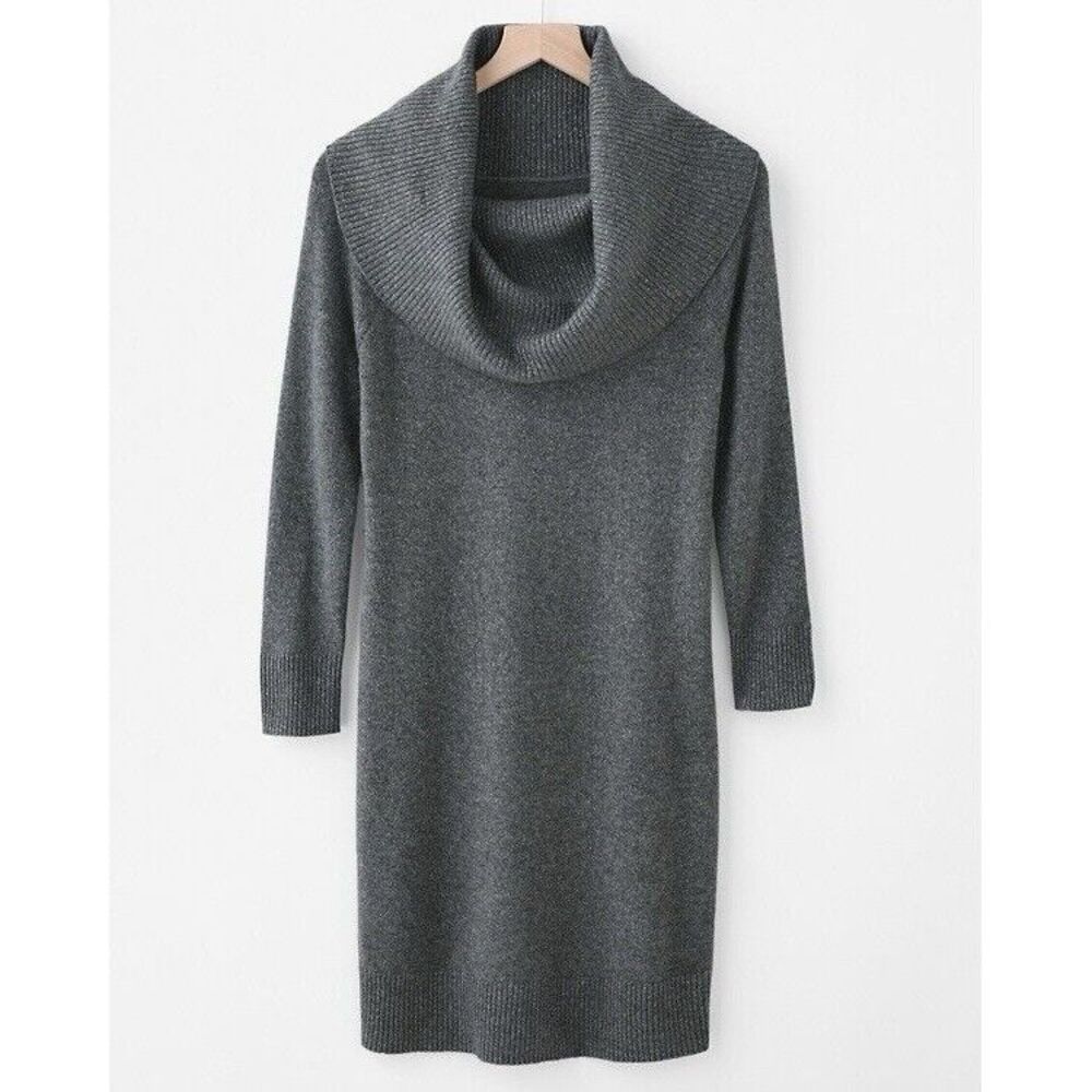 Garnet Hill Women's Shimmering Sweater Dress Wool/cashmere with Lurex Small